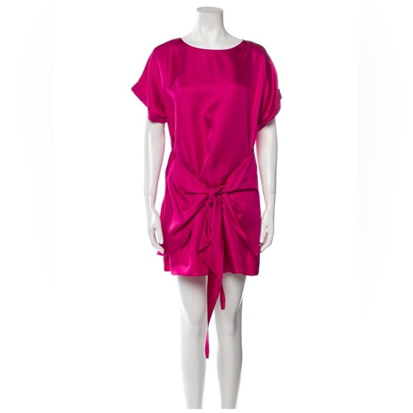 FINNEY LAUREL SILK TIE DRESS FUSCIA NWT - Picture 4 of 5